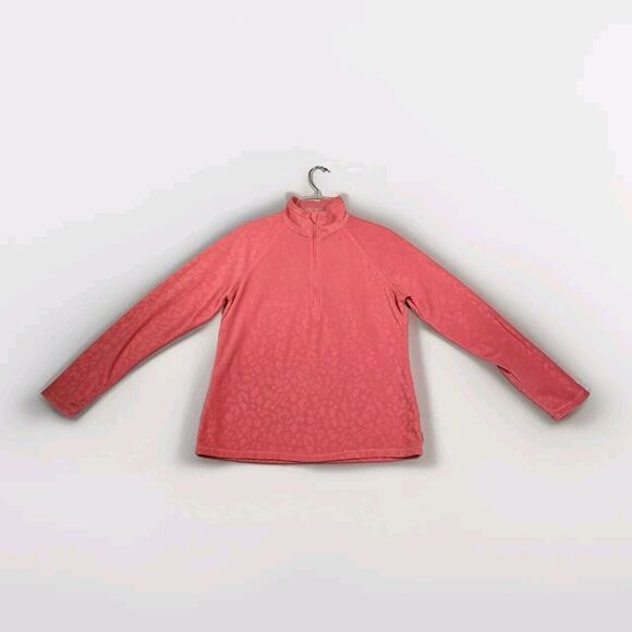 Eddie Bauer Jacket Womens Medium Pink Fleece 1/2 Zip Textured Outdoor Gorpcore - Picture 1 of 12